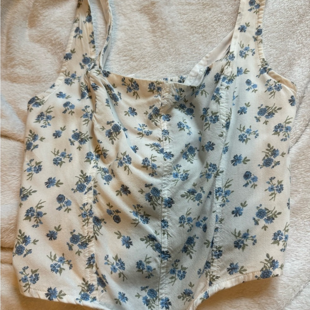 Hollister Cream Ruched Fitted Camisole